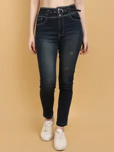 Women High Rise Denim Jeans(Size- 32)(Navy Blue)