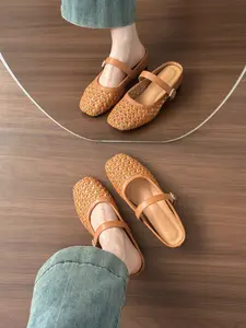 Stunning Wedge Platform Mesh Shoes for Women, Summer Closed Toe Slip-On Mules, Casual Lightweight Rubber Sole Fashion Footwear