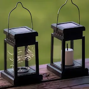 Solar Powered Lantern, Portable/wall Mount/table Lamp, Waterproof Outdoor Vintage Decorative Atmosphere Light for Garden, Patio, Tent, Tree, Party Decoration, Outdoor Patio Lights