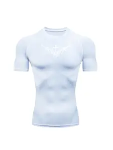 Exquisite Pattern Print 2026 Men's Sports T-Shirt Activewear, Training and Fitness Slim-Fit Quick-Dry Short Sleeve, Sun Protection Top