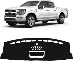 KUST Car Dash Cover for Ford F150 F-150 2021 2022 2023 2024 2025 (Only Fits for 8-inch Touch Screen Dashboard) Polyester Non-Slip Center Console Dash Cover Sunshade No Glare Black