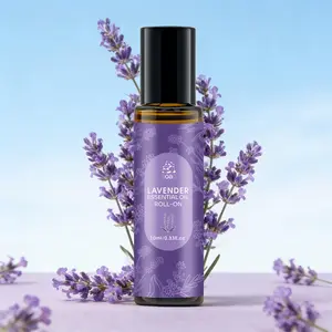 Lavender Roll-On Essential Oil, Refreshing Relaxation Gentle Moisturizing Massage Oil, Hydrating, 10ML, Natural Plant-Based, Ideal for Stress Relief & Wellness