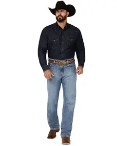 Cinch Men's Label Medium Wash Loose Tapered Rigid Denim Jeans - Mb90633001