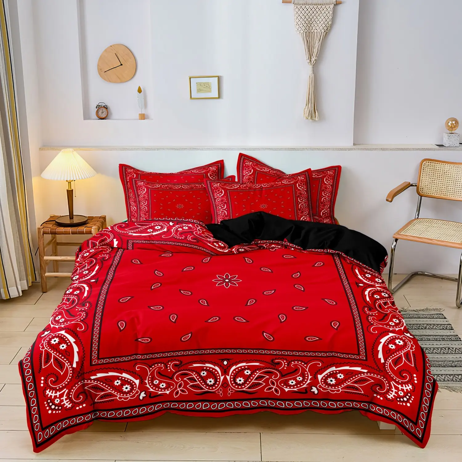 3-Piece Paisley/mandala Floral Decorative Duvet Cover Set, Includes 1 Fitted Sheet & 2 Pillowcases, Perfect for Bedroom, Bedroom Theme Bedding Set, Valentine's Day Gift, Bed Sets