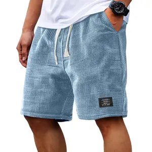 2026 New Cross-Border Arrival: Men's Waffle-Knit Casual Shorts - Loose-Fit, Breathable Summer 5-Point Shorts (American-Style Trendy Menswear)
