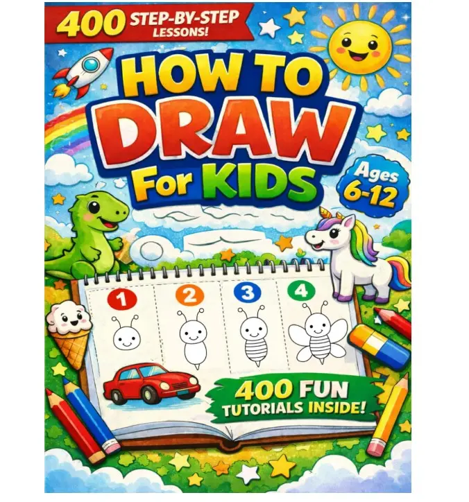 How to Draw for Kids - Drawing Book: 400 Step-by-Step Drawings for Kids Ages 6-12. A Fun & Easy How to Draw Book for Beginners. Learn to Draw Animals, ... - for Birthdays, Christmas, or Any Occasion.