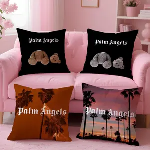 Angeles Beares p-p-PalmeS Pillow Case Cozy short plush cover made with breathable organic fabric double sided artwork and a sleek invisible zipper ideal for durable warm and stylish home setups