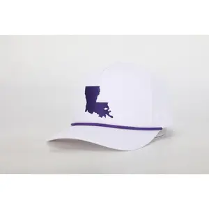 Acres Down South Louisiana State Series Casual 5-Panel Trucker Hat - Cotton, Breathable Mesh, Embroidered Patch, Snapback Closure, Structured Design