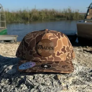 Glades - 5 Panel Medium Profile Snapback - BROWN OLD SCHOOL CAMO - Glades / Airboat / Buggy