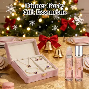 Women's Perfume & 4pcs Jewelry Gift Set - Floral Vanilla Cherry Blossom Scent with Heart-Shaped Charms, Long-Lasting Perfume (10-20% Concentration) Suitable for Daily Wear & Special Occasions, Elegant Pink Perfume Bottle, Luxury Fragrance