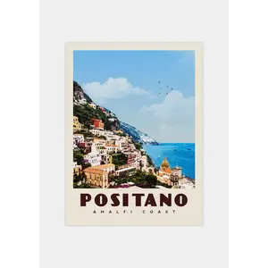 Positano, Italy - Vintage Travel Poster