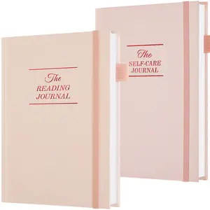 Reading Journal,Book Journal Reading Log,75 Books-A5 Size(Rose Gold)*Self-Care Journal, Wellness & Daily Reflection Notebook – A5 Size(Pink)