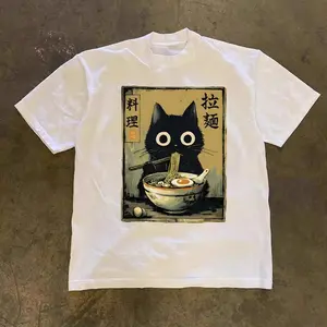 Ramen Cat TShirt, Cat Lover Shirt, Kawaii Tees, Anime Cat Shirt, Japanese Shirt, Foodies Shirt, Kitty Tee