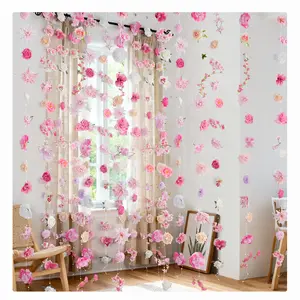 RIDDSEE Silk Artificial Hanging Flower Garland, 48ft Floral Vines (6pcs, 8ft Each) - Modern Ornaments for Wedding, Mother's Day Decor, Home Garden Backdrop Wall tiktokshopspringglowup,summervibes