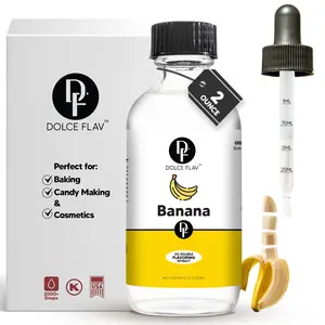 Dolce Flav Oil-Soluble Banana Flavoring Extract 2 oz - Super Concentrated, Dye-Free, Alcohol-Free, 2000+ Drops for Baking, Candy, Cosmetics