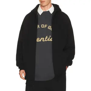 Fear of God ESSENTIALS Property Lounge Long Zip Hoodie in Black
