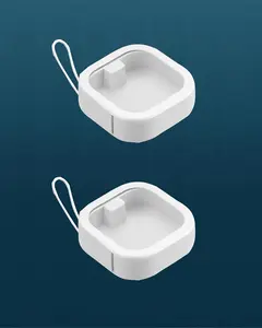 Portable Stackable Hair Accessory Organizer Box - Hair Tie, Bobby Pin Holder, Cotton Swab Dispenser (2 White