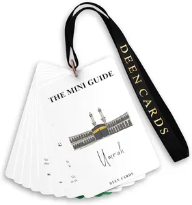 Umrah Dua Cards – 32-Page Umrah Guide Book – Umrah Cards with Lanyard – Includes Duas and Supplications – Pocket-Size Umrah Guide Cards – Durable 400gsm Cards