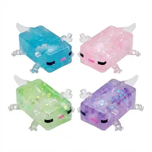 4 Pack Axolotl Squishy Fidget Toys, Soft Maltose Sensory Stress Relief Set, Slow Rising Axolotl Toys for Kids & Party Favors