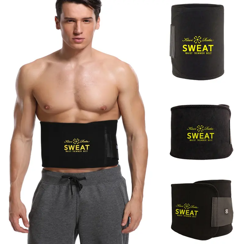 Men's Neoprene Waist Trainer, Polyester Body Shaper Sweat Belt with Tummy Control Compression for Gym, Sports Exercise