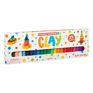 Toysmith Rainbow Modeling Clay Set – 13 Vibrant Colors, Resealable Tub, Creative Fun for Kids Ages 5+