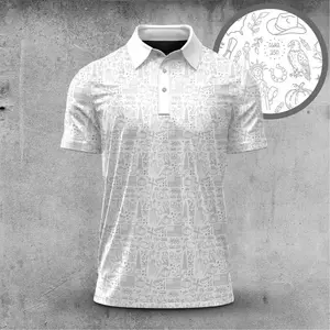 Exclusive White America 250th Anniversary Pattern Golf Polo Shirt Lightweight Comfortable Perfect for Outdoor Activities