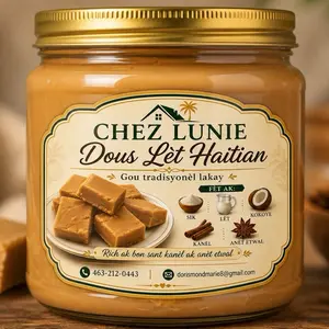 Chez Lunie Dous Lait Haitian 12oz Traditional Snack Nata Rich in Cinnamon and Star Anise coconut sugar milk