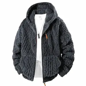 Winter Men's Warm Faux Shearling Hooded Jacket, Retro Casual Style, Soft and Comfortable Faux Shearling Material, Zipper Closure for Easy On and Off, Perfect for Winter Commutes.Shirt Jacket Zipper Hooded Shirt Sports Shirt Regular Fit Casual Shirt Men's