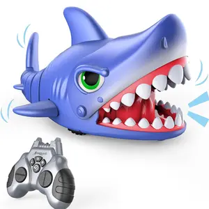 RC Shark Toy, Remote Control Shark Robot with Interactive Biting Action, Rechargeable Fun Toy Gift for Kids