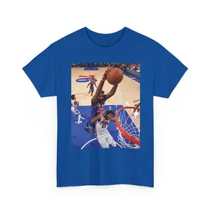 Mitchell Robinson Dunks On Joel Embiid Shirt, Basketball Tee, Gift for Fans