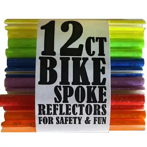 Bike Reflectors for Cycling Safety 12 Pack Spoke Reflectors - 8 Colors plus Multi-Color - Motion Activated and Weatherproofed