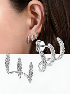 Women's Claw Set Earrings, Luxurious Design, Creative Arc Studs, Fashionable and Versatile, Hypoallergenic, Perfect Gift, Statement Earrings