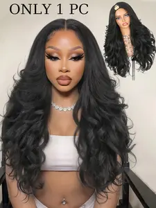 Yaki Curly Wave Wigs for Women, Body Wave U Part Synthetic Wig, Heat Resistant Hair, Clip-In Half Wig, Stylish & Versatile Design, Wavy Synthetic Hairpiece, Long Length, Curly Texture