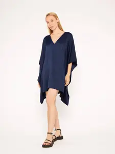 Satin Crepe Short Caftan - Wholesale