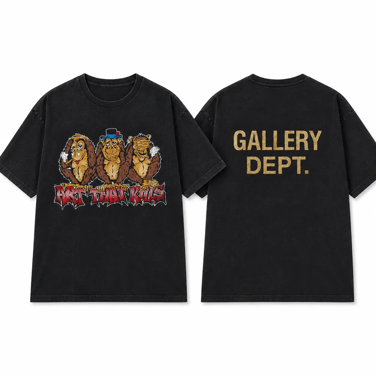 Gallery Dept Shirt, Art Thank You Graphic Tee, Vintage Washed T Shirt, Heavy Cotton Tee, Unisex Streetwear, Oversized Shirt
