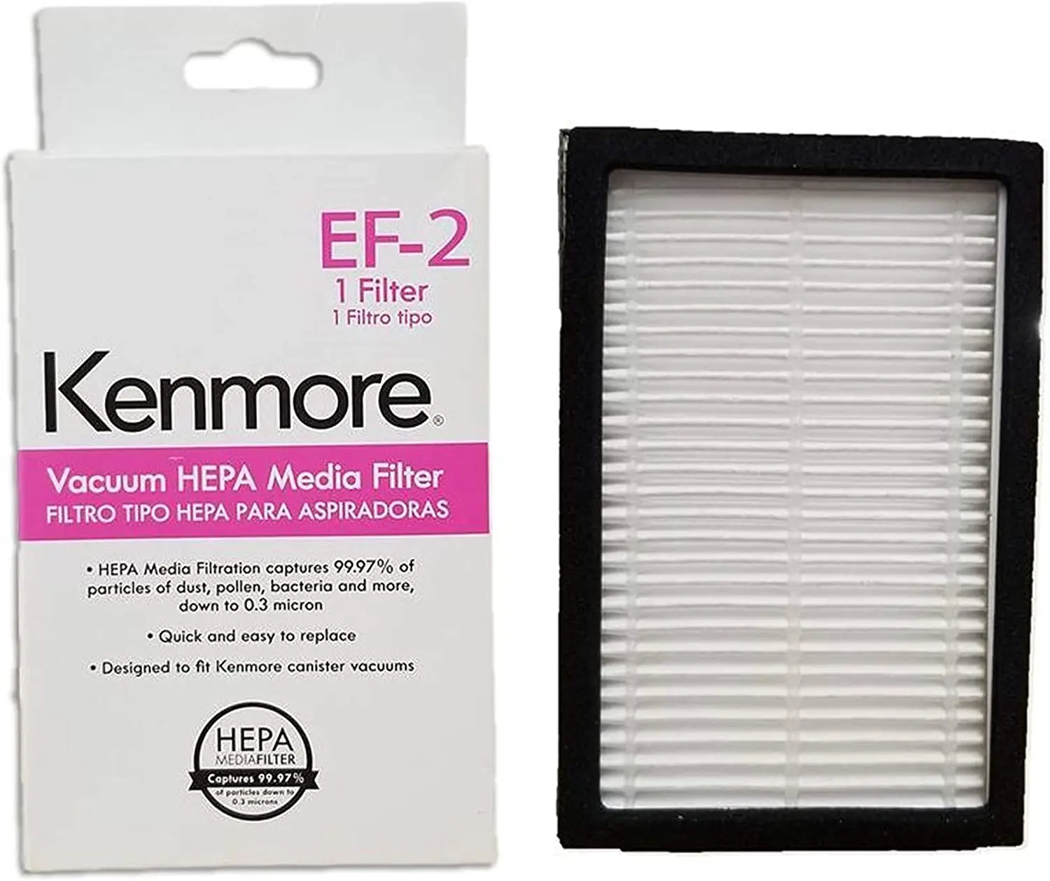 Kenmore 86880 EF-2 EF2 20-86880 HEPA Media Vacuum Cleaner Exhaust Air Filter for Upright and Canister Vacuums