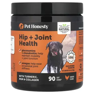 Pet Honesty Hip + Joint Health, For Adult Dogs, Chicken, 90 Soft Chews, 9.5 oz (270 g)