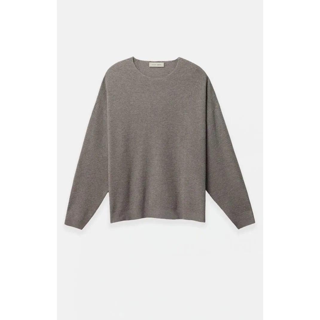Fear of God ESSENTIALS Men's Homestead Heather Waffle Knit '90s Crew Neck Sweater