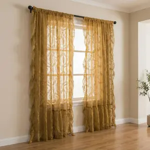 French Country Style Floral Lace Curtain, 1pc and 2pcs, Window Sheer Drapes, Festival Decoration, Window Decorations Supplies, Elegant Home Decor, Room Decor Curtain