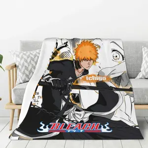 Kurosaki Ichigo Bleach Fleece Blanket Throw Soft Cozy Plush Blanket For Couch Sofa Bed Best Christmas birthday Gift