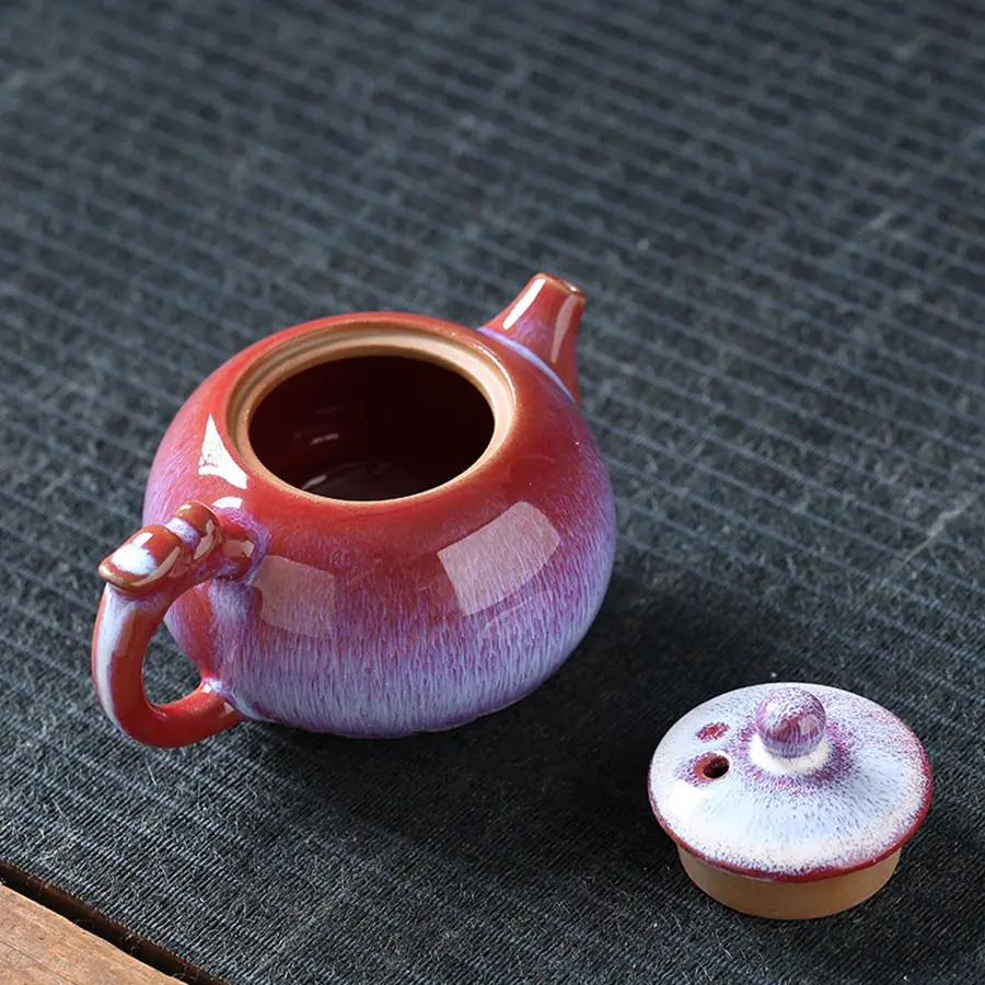 Yao Bian Tianmu Glazed Tea Pot, Home Ceramic Gongfu Tea Set, Long Dan Teapot, Jian Zan Tea Pot, Xi Shi Teapot, Traditional, Kitchenware