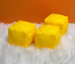 3Pcs Yellow Cheese Squeeze Toy, Easter Basket Stuffers for Kids Teens, Soft Simulation Food Squeeze Toy, Cute Desk Decor, Birthday Gift for Girls Boys, Office Classroom Fidget Pack