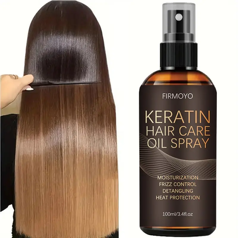 Instant Smoothing Hair Spray, 3.38 Oz, Rich in Keratin, Leave In Conditioning, Repairs Frizz, Dryness, Breaks, Protects From Heat Damage, Focuses on Curly Hair, Strengthens Roots
