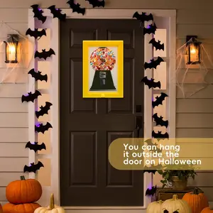 1Pc Manual Photo Frame Candy Dispenser, Retro twist design with window, plastic made. Stores candies, nuts & pet snacks, fits kitchen, office and party. Great decor & gift for Halloween and Christmas.