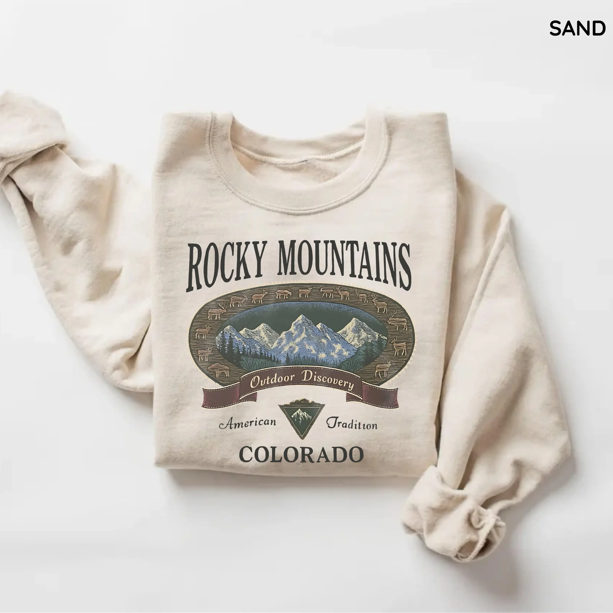 Retro Rocky Mountains Sweatshirt, Vintage 90s Colorado Graphic Crewneck, Mountain Pullover Gift, Nostalgia Hiking Old School Gift Gift For Women