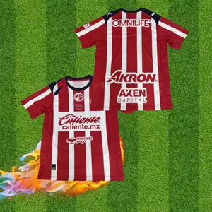 25 26 LIGA MX Chivas de Guadalajara Home Soccer Jerseys Mexico League Fans Version Short Sleeve Jersey Quick Dry Football Jersey