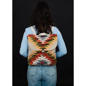 Tan & Multicolored Western Backpack