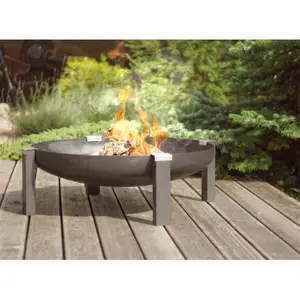 Curonian 79TILSIT 13.8 x 31 in. Tilsit Steel Wood Burning Outdoor Fire Pit