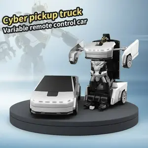 Transform Rc Cars, 2.4Ghz Remote Control Car 1:18 Scale Transforming Robot, One-Button Deformation 360° Rotation Car Toy Gifts for Boys 3-5 remote control car  birthday gift  rc cars  cybertruck toy cyber truck remote contrrol car Remote Controlled Car