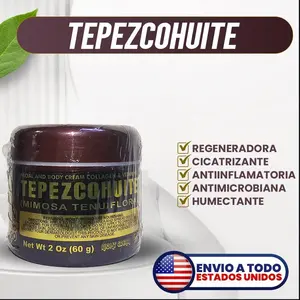 Tepezcohuite Facial and Body Cream with Collagen and Vitamin E 2 Oz 60 g